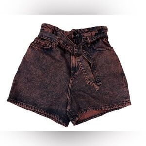 All Saints Palmer Paper Bag Jean Denim Shorts SZ 26